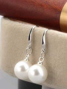 1 Pair Fashionable Delicate Luxury Pearl Earrings With Thick Earring Hooks, Jewelry For Women - Earrings - View 2