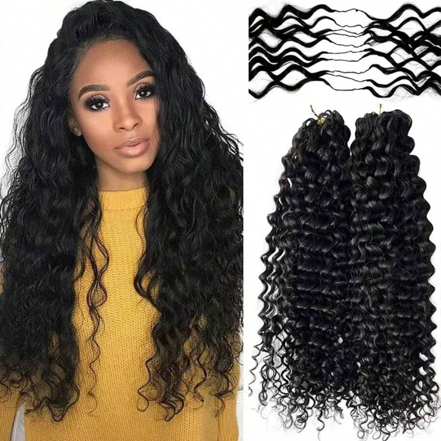 Crochet Human Hair Water Wave 60g/120g 16 18 20 22 24 26 Inch Lightweight Knotless Feather Extension Pre Separated Jerry Curly Handmade Bundles Full Invisiable Knot With String Pre Looped Crochet Human Hair Deep Curly Pre Separated Knotless Ocean Wave Crochet Hair Water Curly Human Hair Luxe Gifts For Moments That Matter. #PremiumGifts Water Wave Bundles Can Wear Hair Accessory Suitable For Spring Used Together With Beauty Makeup Wigs Human Hair Put On And Go, Wigs, Human Hair, Human Hair Wigs, Curly Wigs Human Hair, Makeup, Valentine's Day, Valentines, Travel Essential, Maquillaje, Valentines Gifts For Girlfriend, Valentines Gifts, New Year