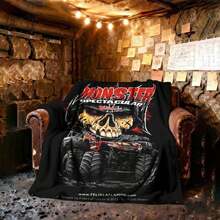 1 PIEZA Manta de camión monstruo de Monster Jam en 3D, regalo original para aficionados a los deportes de motor, decoración temática para cueva de hombre, acento para fiesta retro de ciencia ficción y recuerdo del día de carrera, manta suave para el hogar, dormitorio, cama, sofá, picnic, viaje, oficina, en múltiples tamaños de 50x60 a 60x80 pulgadas - Multicolor 33 - Ver 3