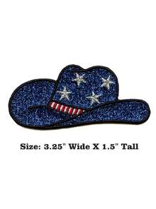 1 pieza Parche de sombrero de vaquero marrón estilo western, rodeo, país, bordado para planchar - Multicolor - Ver 9