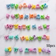 50pcs/Set Solid Color Floral Design Hair Clips, Suitable For School, Valentine's Day And Other Occasions, Can Be Used As Hair Clips, Hair Pins, Hair Accessories, Ideal Choice For School Supplies And Women's Autumn/Winter Holiday Outfits Elegant Claw Clips Summer Outfits,Travel,Birthday - Multicolor - View 9