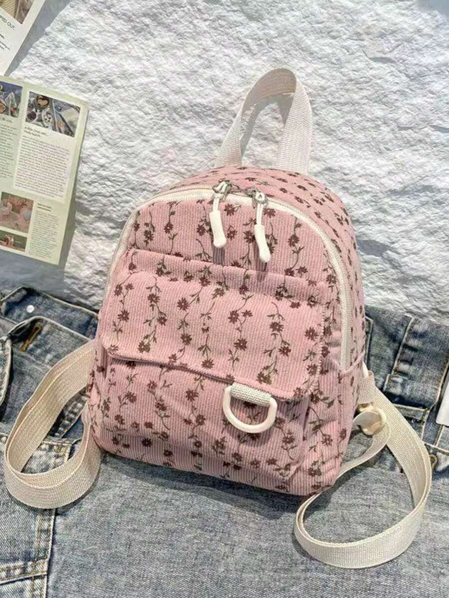 Mini Backpack New Fashion Phone Bag Versatile Campus Small Backpack Chic Casual Travel Cute Small Backpack, Back To School - Pink - View 1