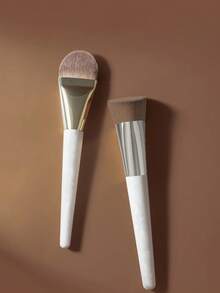 2pcs Makeup Brush Set, Suitable For Foundation, Powder, Concealer And Multi-Functional Kabuki Blending Brush, With Carrying Case, Ideal For Beginners - White - View 7