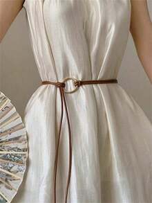 1 Dress Ladies Literary Circle Belt Women's Fashion Tie-In Knot-Belt Elegant With Skirt Decoration Suitable Daily Wear And Use Halloween Fall, Autumn, Halloween - 駝色 - 查看 6