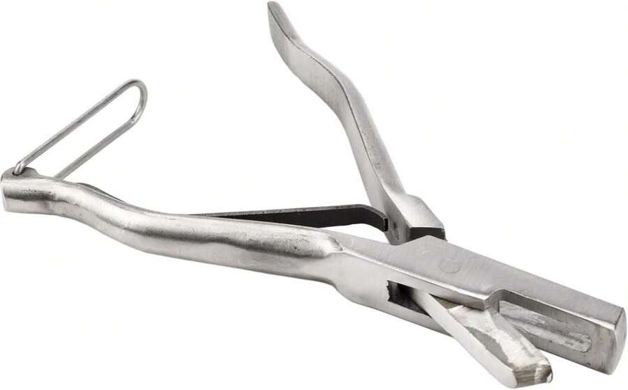 PENO Muescador de Orejas de Animales, alicates portátiles de Acero Inoxidable para Etiquetas de Orejas de Cerdo Que evitan Que se deslicen Perfectamente Cortados para ovejas para Perros (Forma de U) - Blanco - Ver 1