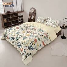 3pcs Bohemian Style Floral Digital Print Duvet Cover Set, Including 1 Duvet Cover And 2 Pillow Shams, No Filling, Soft And Comfortable Bedding, Polyester, Suitable For Indoor Decoration, Home Goods, All Seasons, Suitable As Gift For Boys, Girls, Teenagers - 3105+SJT+Y - View 5