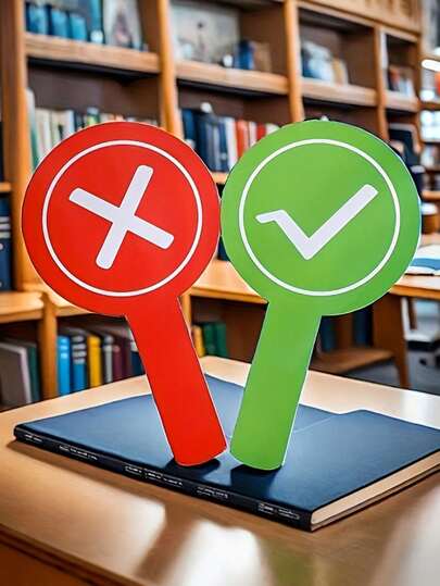 1张双面答题卡，课堂反馈工具，教师和学生适用，手持式课堂反馈指示牌 - 双面正确/错误答案卡，红绿双色，适用于学生参与、辩论赛、裁判用品、课堂用品、教学辅助工具，表面光滑，带有对错指示器，非常适合辩论、测验和互动学习。