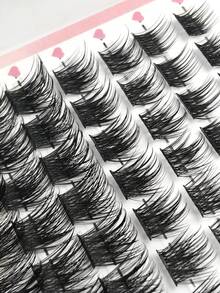 144片D型卷翘浓密睫毛嫁接片，12盒，8-16毫米混合长度，卷翘浓密，适合日常妆容或特殊场合佩戴。睫毛簇、睫毛片、单根睫毛、假睫毛、假睫毛 - D - 查看 3