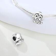 CYMYSS 1件可爱卡通风格925镀银立体猴子吊坠，男女皆宜，适合作为生日礼物/日常佩戴 - 彩色 - 查看 2