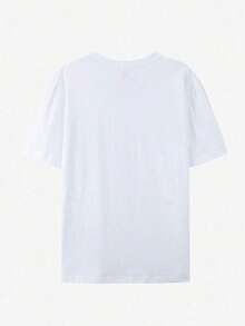 Disney, Stitch, Lilo & Stitch, I Am Amazing, Graphic Tee, Oversized T-Shirt, Crew Neck, Side Slit, Women's Top, Casual Wear, Spring Summer, Japanese Style, Cartoon Print - 白色 - 查看 2