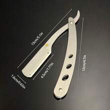 1 Shaving Set (1 Razor + 20 Blades) Premium Foldable Razor - Barbershop Quality Straight Edge Razor For Men's Facial Care, Manual Shaving, Beard Trimming And Hairdressing - Durable Stainless Steel, Ergonomic Design, Portable And Space Saving, Specifications: 1 Shaving Set (1 Razor + 20 Blades),1 Shaving Set (1 Razor + 10 Blades),1 Shaving Set (1 Razor + 40 Blades) - Multicolor - View 3