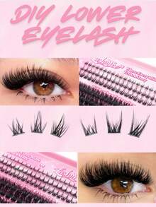 1164PCS/582PCS DD Curl Lashes Extension Kit, Lower Lashes+80D+100D+120D+150D, 0.31–0.63inch DIY Personal False Eyelashes, Lash Clusters, Russian Volume Lashes, Dramatic Messy Mink Lashes For Dramatic, Daily Makeup, Cosplay, Full Makeup And Daily Wear, Portable For Daily Use Or Outdoor, Lash Clusters, Eyelash Clusters, Individual Eyelashes, Fake Lashes, With Lash Glue, Tweezers & Brush, Perfect For Valentine's Day, Mardi Gras, Festive Glam Beauty - 粉色 - 查看 5