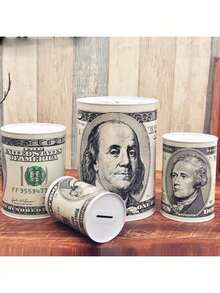 1pc Dollar/Euro Coin Bank, Large Capacity Sealed Metal Piggy Bank, One-Way Coin Saving Box, Lira, Rial, Toman, Pound Coin Bank (Cannot Withdraw, Can Open Lid) - Multicolor-15cm Large Piggy Bank - View 11