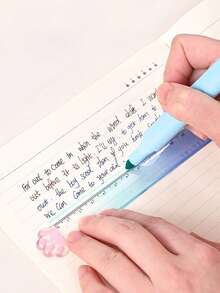 1pc Random Color/3PCS Mixed Color, Cute Cat Paw Ruler, 15cm Gradient Color Ruler, Student Stationery - Color - View 8