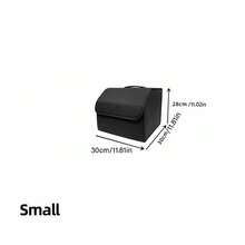 1pc Matte Black Leather Car Storage Box, Folding Multifunctional Storage Bag, Trunk Organizer Suitable For All Car Models - Size - View 11