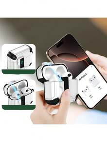 1pc Contrast Color Bluetooth Earphone Protective Case, Compatible With Apple 4/Pro 2/3 Wireless Earphones, Magnetic Buckle, Can Be Used As Phone Holder, Anti-Fall Anti-Lost Anti-Theft Protective Cover, Unisex - Multicolor - View 6