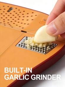 6-In-1 Multifunctional Cutting Board, Kitchen Chopping Board, Vegetable Cutting Board, Mother's Day Gift, Functions Include: Garlic Grater, Ginger Grater, Knife Sharpener, Cutting Board, Strainer Basket, Serving Tray, Plastic Kitchen Cutting Board, Kitchen Accessories, Housewarming Gift - Multicolor - View 9