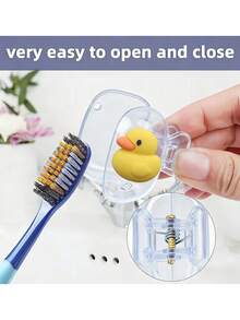Small Yellow Duck Pattern Toothbrush Holder Portable Combination Set, Portable Toothbrush Cover,Travel Toothbrush Storage Box, Portable Toothbrush Head Protection Clip, Toothbrush Storage Clip,Dustproof Toothbrush Protector For Home & Travel,Suitable For Home And Travel Use, Travel Toothbrush Storage Clip, Protect Your Toothbrush Clean And Care For Your Oral Health - Multicolor - View 11