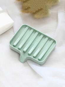 1pc Silicone Soap Dish, Drainage Design Silicone Soap Holder, Bathroom Organizer, Japanese Style Creative - Multicolor - View 11
