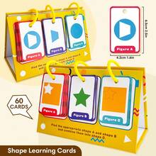 Lachilly 60 Daily Shape Practice Cards Calendar, Flip Cards With Find & Identify Games, Daily Vocabulary Learning Supplies, Home School Classroom Resources Educational Toys - Multicolor - View 6