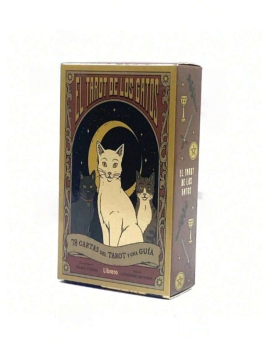 西班牙语版《猫咪统治地球》塔罗牌，EL Tarot DE LOS GATOS 占卜游戏，适合派对和生日礼物 - 圖片色 - 查看 1