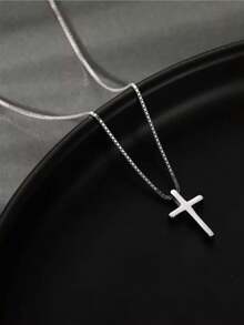 1件优雅十字架吊坠项链，简约独特设计，适合日常及度假佩戴，女士度假约会四季皆宜的精美饰品，生日礼物佳选，小巧精致设计 - 彩色 - 查看 5
