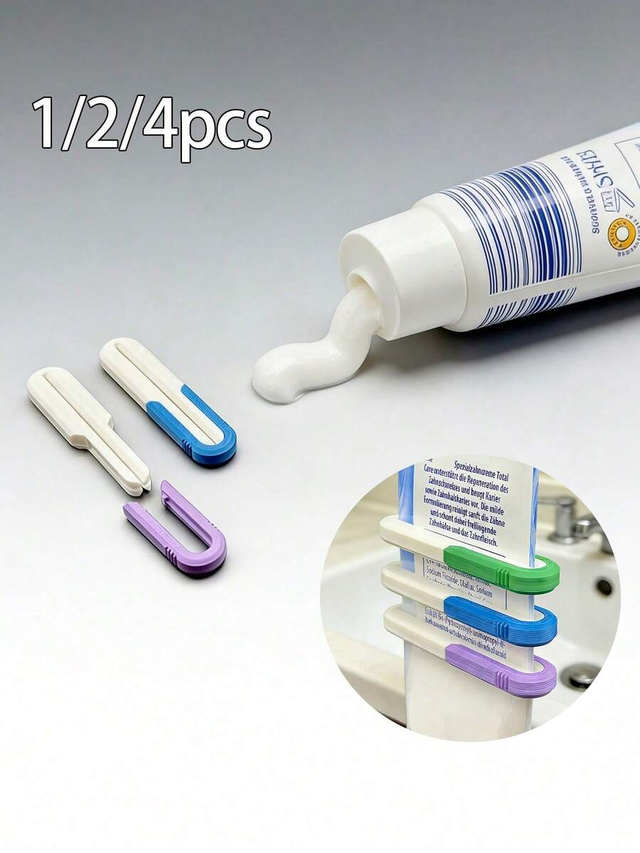 3D Printed Toothpaste Squeezer, Toothpaste Dispenser Tool, Easy Toothpaste Dispensing, With Detachable Cap, Bathroom Accessory, Suitable For Toothpaste & Face Wash, For Home & Travel - A - View 1