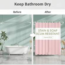 1 revestimiento de cortina de ducha de plástico PEVA ligero con imanes inferiores, cortina de baño impermeable, adecuada para decoración de baño CHGR - Negro - Ver 6