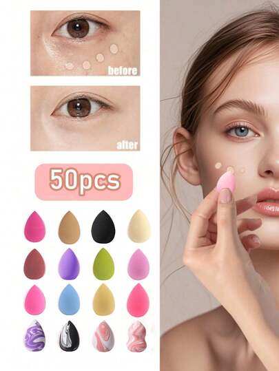 100-5 piezas Esponjas de maquillaje mini, Herramientas de maquillaje, Borlas de polvo, Difuminadores de maquillaje, Adecuado para base de líquido, corrector, contorneado, ojos y esquinas, apto para todo tipo de piel, Artículos de belleza esenciales, Imprescindibles para viajes, Suministros para dormitorios, Regalos para damas de honor, Regalos para mamá, Regalos de cumpleaños, Regalos para amigos y maestros