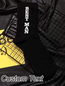 1/3/5 Pairs Customized Name Socks, Customized Text Socks, Customized Printed Socks, Personalized Funny Face Socks, Customized Photo Socks, Can Print Any Text On Socks - Multicolor - View 4