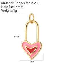 1个铜质时尚优雅迷你心形吊坠，DIY手链项链耳环首饰配件 - 彩色 - 查看 24