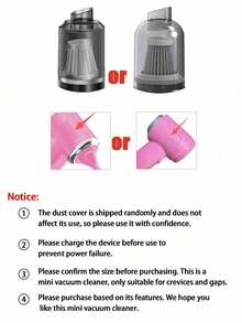 A Fashionable Compact Pink Cordless Vacuum Cleaner Designed For Women, Portable Design Easily Cleans Narrow Spaces, Simplifies Cleaning Process, Perfect Gift For Her - Pink - View 11