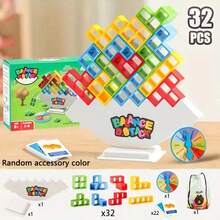 16/32/48/64pcs Balancing Strategy Stacking Game, Balancing Blocks, Tabletop Game, Fun Party Interactive Game, Entertaining Parent-Child Interactive Game, Suitable For Family Game Night And Youth Parties, Party Gathering Atmosphere-Enhancing Interactive Toy (Random Color) - Multicolor - View 14