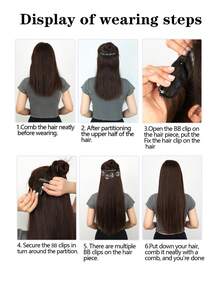 HEYPINK Tóc nối kiểu V-clip màu đen nâu chuyển sắc, đỏ rượu chuyển sắc, nâu chuyển sắc, đen nâu chuyển sắc, dài 22 inch, chất liệu sợi tổng hợp chịu nhiệt, phù hợp cho nữ giới dịp Giáng sinh, Halloween, các bữa tiệc lễ hội âm nhạc và sử dụng hàng ngày. - Dark Brown - Xem 11