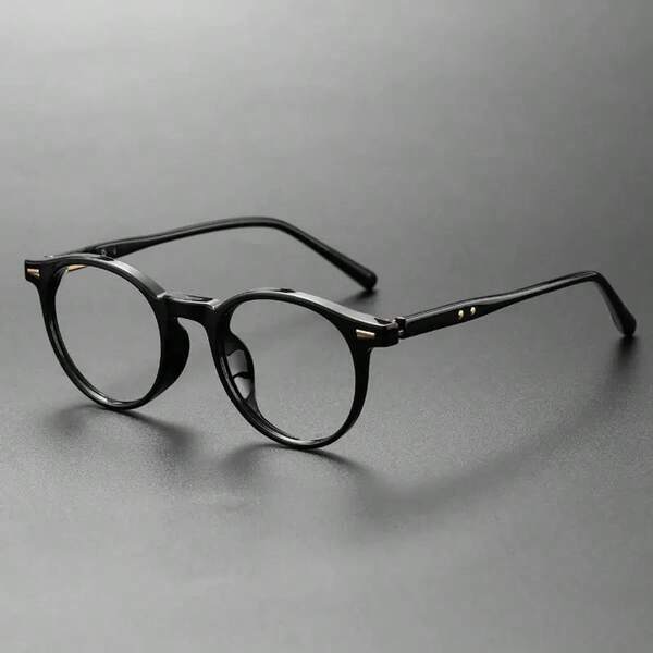 高端品牌经典手工圆形醋酸纤维光学眼镜，复古男士光学眼镜框，男士配饰