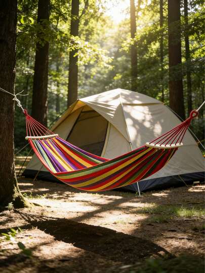 1件，2026户外加固便携式休闲吊床，防翻帆布吊床，便携式单人露营秋千，室内外新款吊床，室内宿舍秋千，成人吊椅。