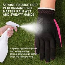 FINGER TEN 1 pieza Guante de golf para mano izquierda de mujer, guante con agarre de malla resistente a todo clima, swing confiable, transpirable y cómodo, talla: Pequeña/Mediana/Grande - Multicolor - Ver 4