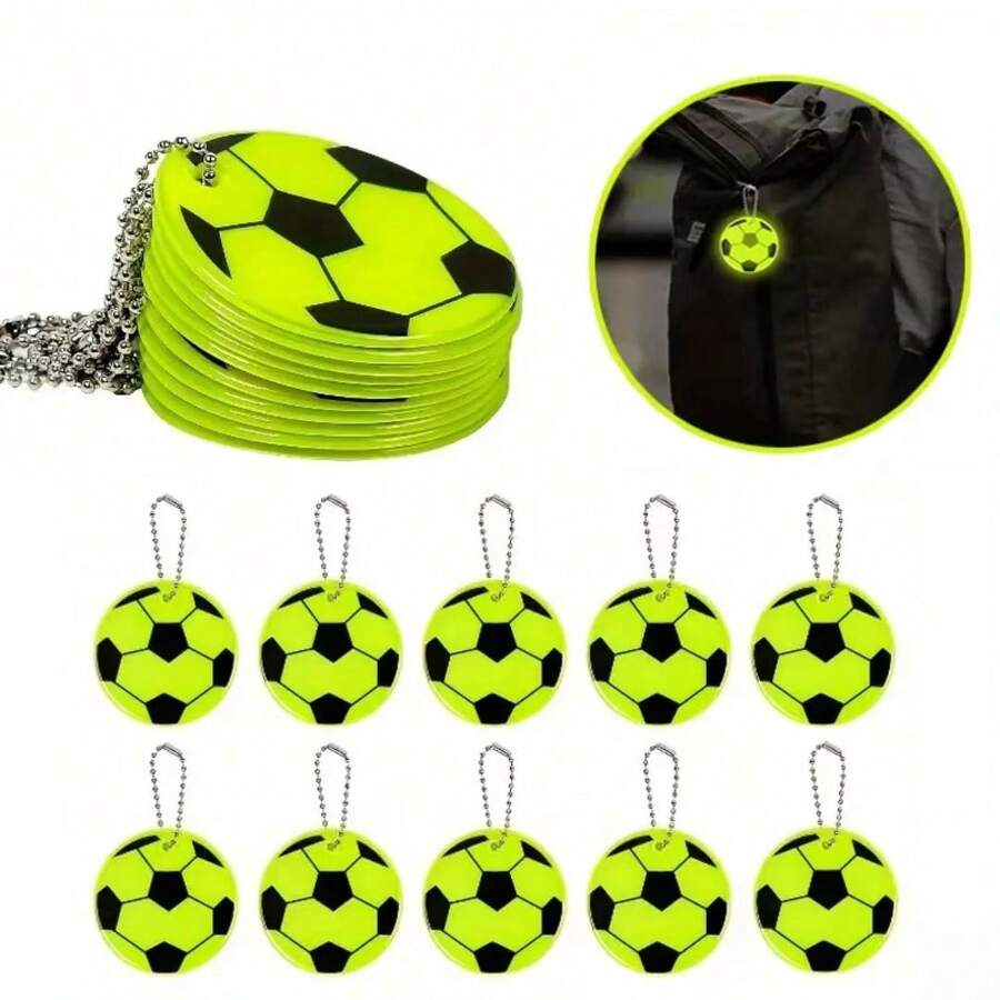 Colgante de mochila de fútbol, llavero reflectante de adecuado para salidas nocturnas, colgante de equipaje