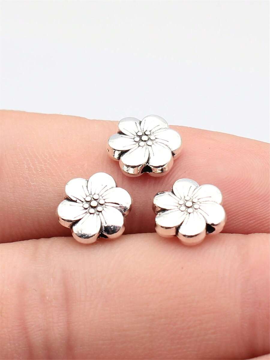 12pcs/Pack 10x10mm Flower Beads, Jewelry Accessories, DIY Jewelry Making, DIY Earrings, Necklaces, Bracelets, Keychains, Valentine's Day Gift - Flower Beads - View 1