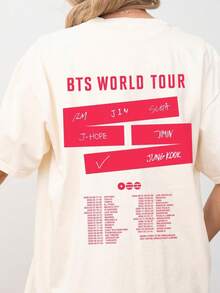 World Tour  2026 Tshirt, Bangtan Comeback 2026 Shirt, Army Concert Merch Arirang Gift, B.T.S Merch, Army Fan Tee - Màu be - Xem 3