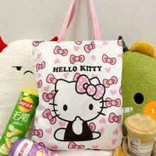 Sanrio Hello Kitty Canvas Lunch School Duffle Tote Bags For Women, Cute Pink Hello Kitty Party Favors Laptop Pouch Makeup Bag For Girls For School, Suitable For Commuting, School, And Shopping, Convenient For Outdoor, Perfect Gift For Friends Teachers, And Ideal For Birthday, Vacations And Holidays - KT - View 5