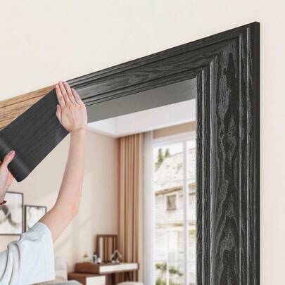 1 Roll 15cm X 5m Wood Grain Door Frame Trim Repair Paper, Removable Self-Adhesive Faux Wood Wallpaper For Door/Window Frames, Baseboards, Furniture, Tables, Windowsills, Home Decor, Modern Minimalist Style