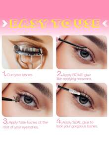 New Upgraded 1pc 5ml+5ml Eyelash Glue, Waterproof Dual-Ended Eyelash Adhesive, Strengthen False Lashes, Create Perfect Makeup, Must Have - Baby Pink - View 4