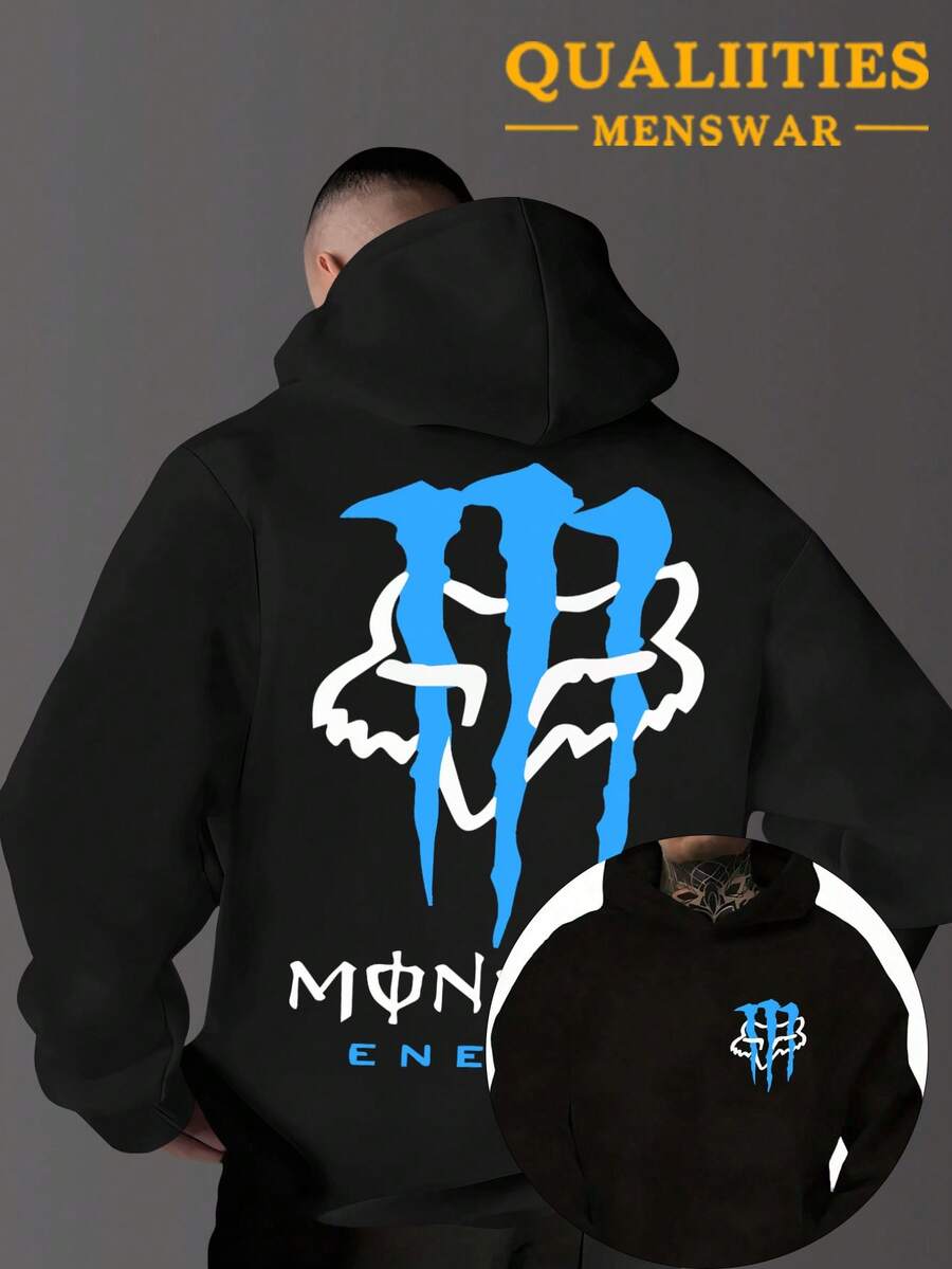 ¡Nuevo favorito de la moda masculina! Sudadera con capucha estilo callejero Y2K para hombre: Sudadera con capucha estampada con estampado de anime de Tokio para chicas, sudadera con capucha de polar con estampado casual, sudadera holgada versátil para deportes y ocio, sudadera con capucha cálida de estilo neutro, ideal para viajes y uso diario, estilo urbano, tela suave. - Negro - Ver 1