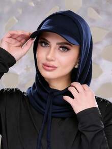 2 chiếc mũ trùm đầu nữ màu trơn - Băng đô thể thao đa năng có dây rút và vành co giãn, thoáng khí, thoải mái, vành rộng thấm hút mồ hôi, mũ thể thao đa chức năng, khăn quàng cổ thời trang tối giản, mũ trùm đầu và vành co giãn. - Nhiều màu - Xem 9