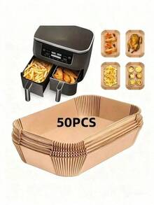 100/50 miếng lót nồi chiên không dầu, giấy nến chống dính dùng một lần, chống dầu và chống thấm nước, tương thích với nồi chiên không dầu 3-8 lít, lý tưởng để nướng, quay và nướng thịt. - Nhiều màu - Xem 14