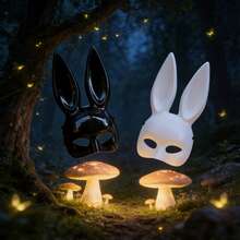 1pc Rabbit Mask For Masquerade Ball, Rabbit Ear Mask Party Costume Prop, Adjustable Strap Design, Fits Various Head Sizes, Great For Photo Shoots - View 6