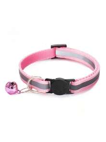 10pcs Random Reflective Detachable Cat Collar With Bell And Round Ears, Suitable For Cats And Small Dogs - Multicolor - View 7