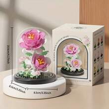 ABS桌面花卉装饰模型,可拼搭积木,DIY盆栽,节日礼物,益智组装玩具。适合作为返校礼物、亲子互动玩具、公司活动玩具。可用于桌面、房间和窗台装饰。万圣节/圣诞节礼物,减压玩具。 - 彩色 - 查看 7