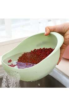 1pc Multi-Functional Plastic Rice Washing Bowl, Rice Washer, Vegetable Basket, Fruit & Vegetable Drainer - Suitable For Healthy Meal Prep And Efficient Kitchen Use, Practical Kitchen Tool - Multicolor - View 12